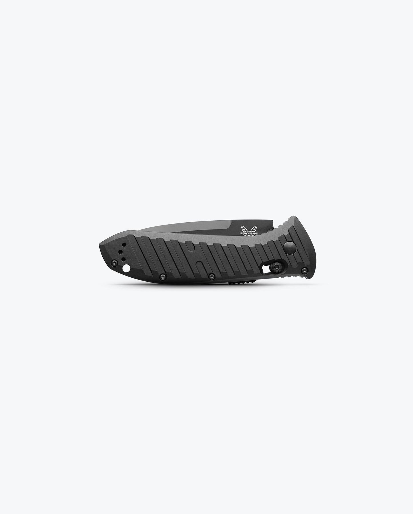 Benchmade Auto Presidio II 5700SBK closed view with black aluminum handle