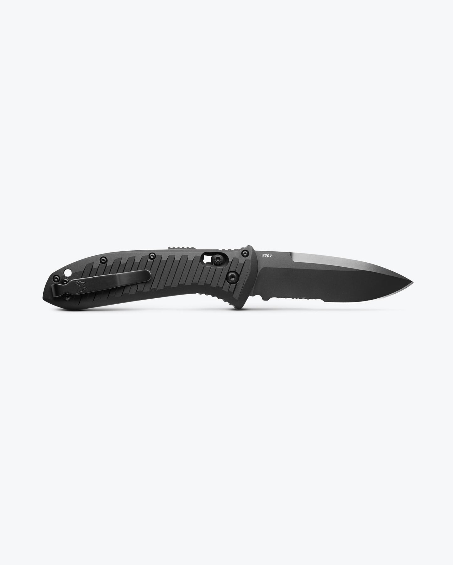 Benchmade Auto Presidio II 5700SBK blade detail – CPM-S30V drop point