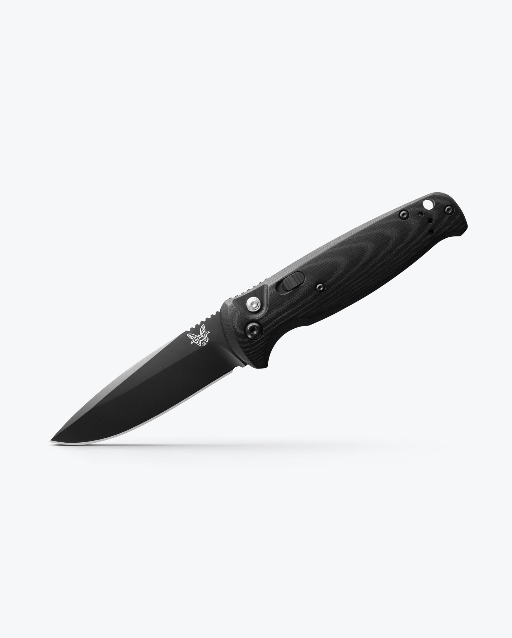 Benchmade CLA 4300 open position showing 154CM drop point blade