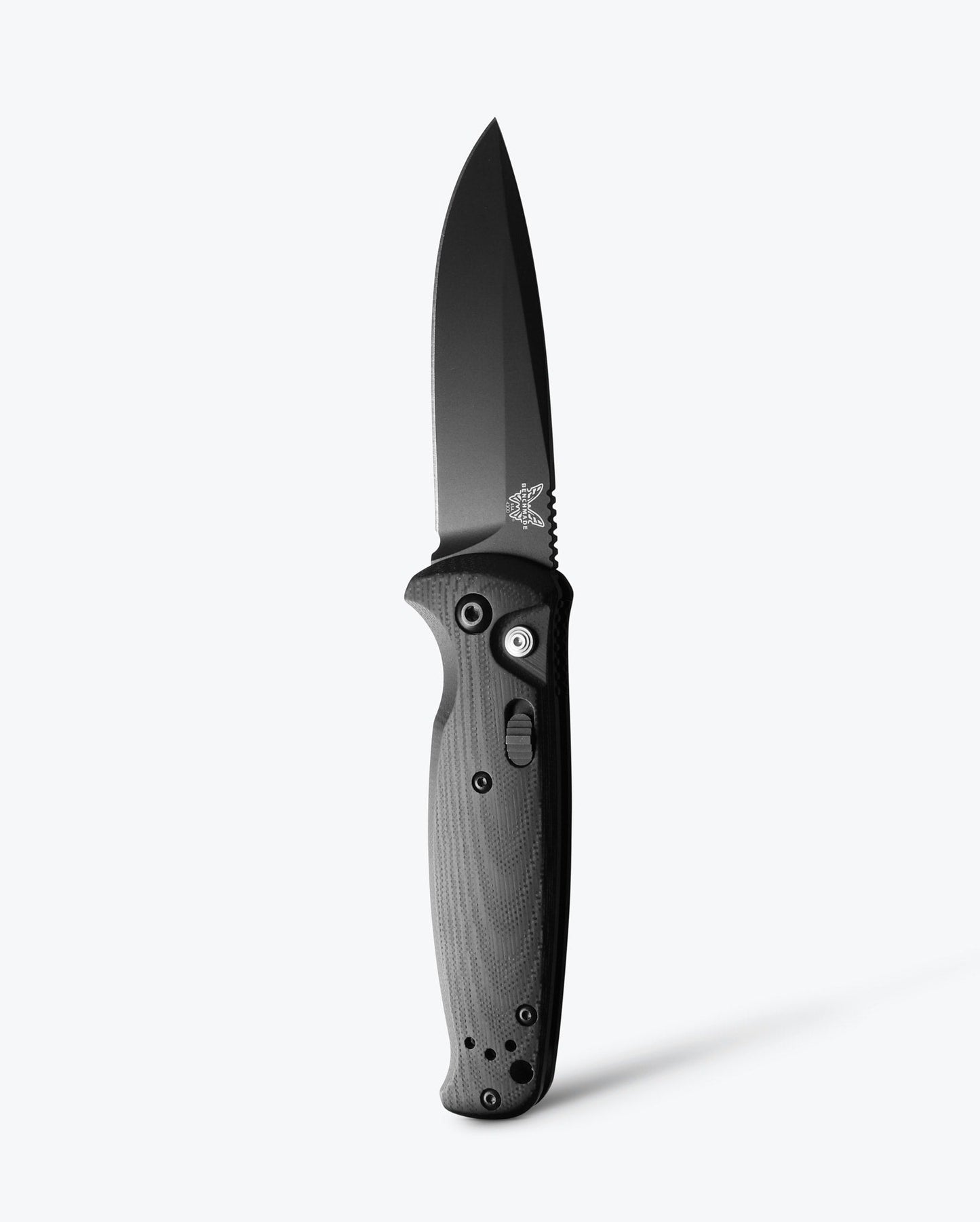 Benchmade CLA 4300 front view – 3.40″ 154CM drop point black G10 automatic knife