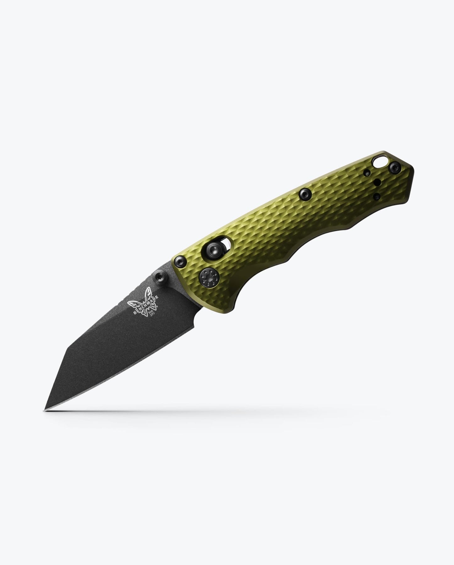 Benchmade Full Immunity 290BK-2 closed view showing woodland green aluminum handle