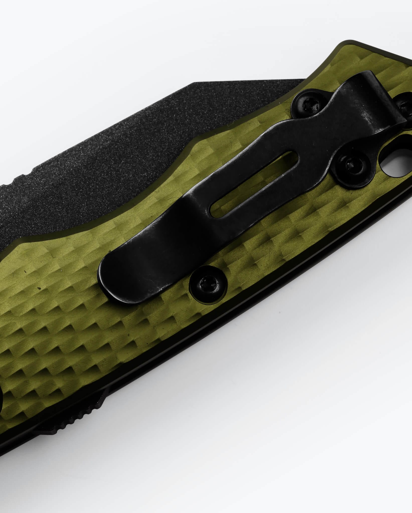Benchmade Full Immunity 290BK-2 woodland green aluminum handle detail