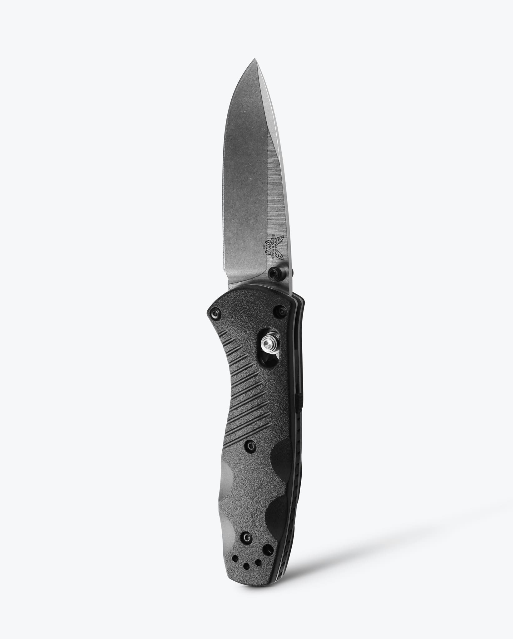 Benchmade Mini Barrage 585 front view – 2.91″ satin 154CM drop point AXIS Assist folding knife
