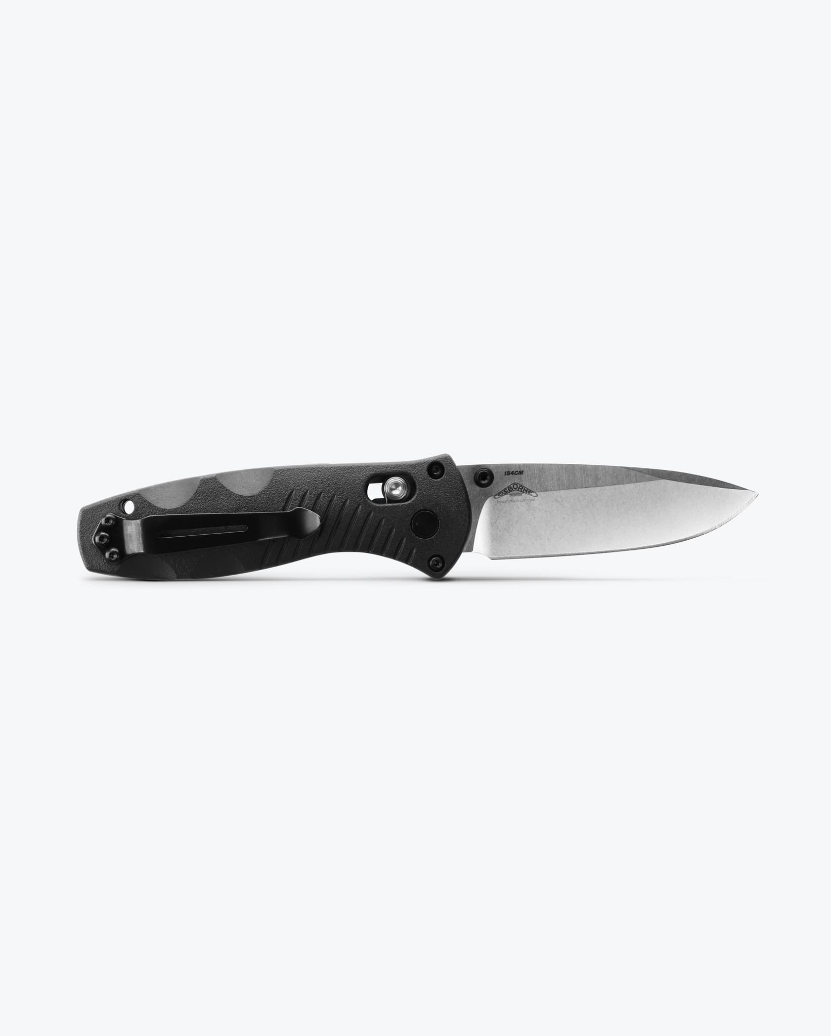 Benchmade Mini Barrage 585 side profile – 2.91″ 154CM drop point blade open