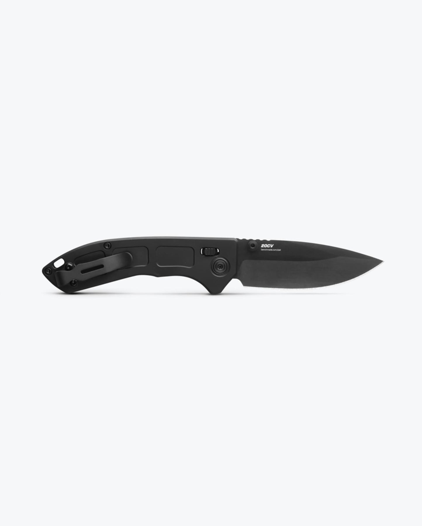 Benchmade Mini Narrows 743BK-01 blade detail – black DLC CPM-20CV drop-point