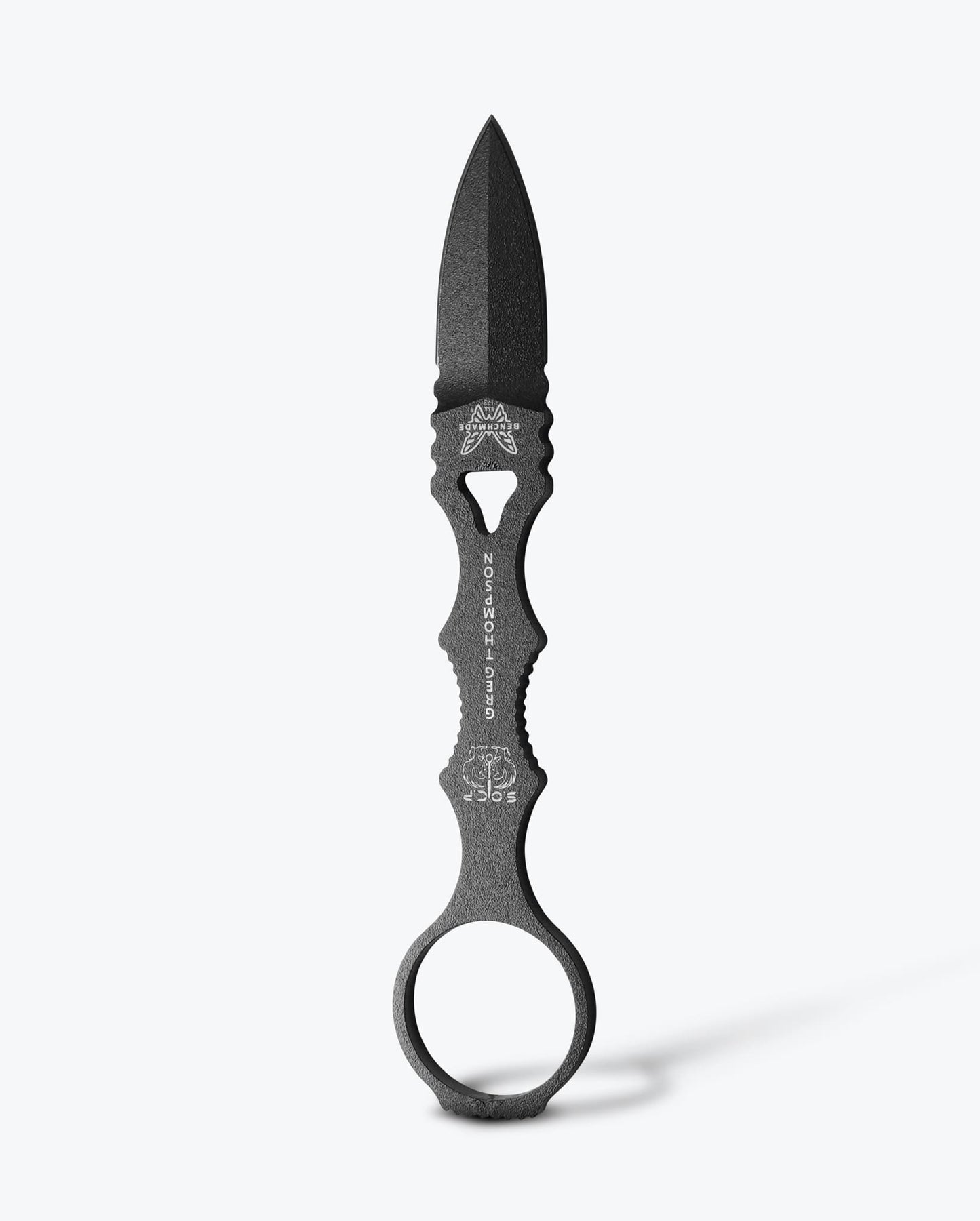 Benchmade Mini SOCP 173BK front view - 2.22" 440C double-edge dagger tactical fixed blade knife