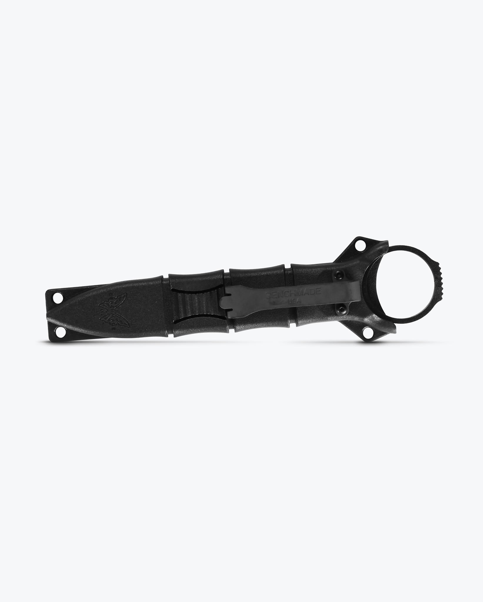 Benchmade Mini SOCP 177BK in MOLLE compatible sheath with J-hook clip