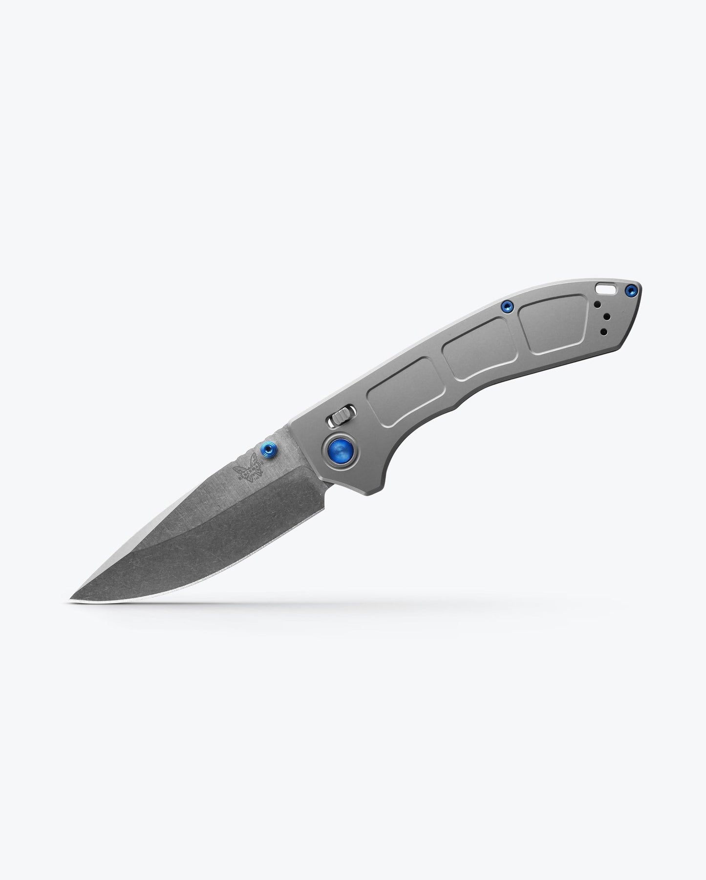 Benchmade Narrows 748 closed view showing slim gray titanium handle