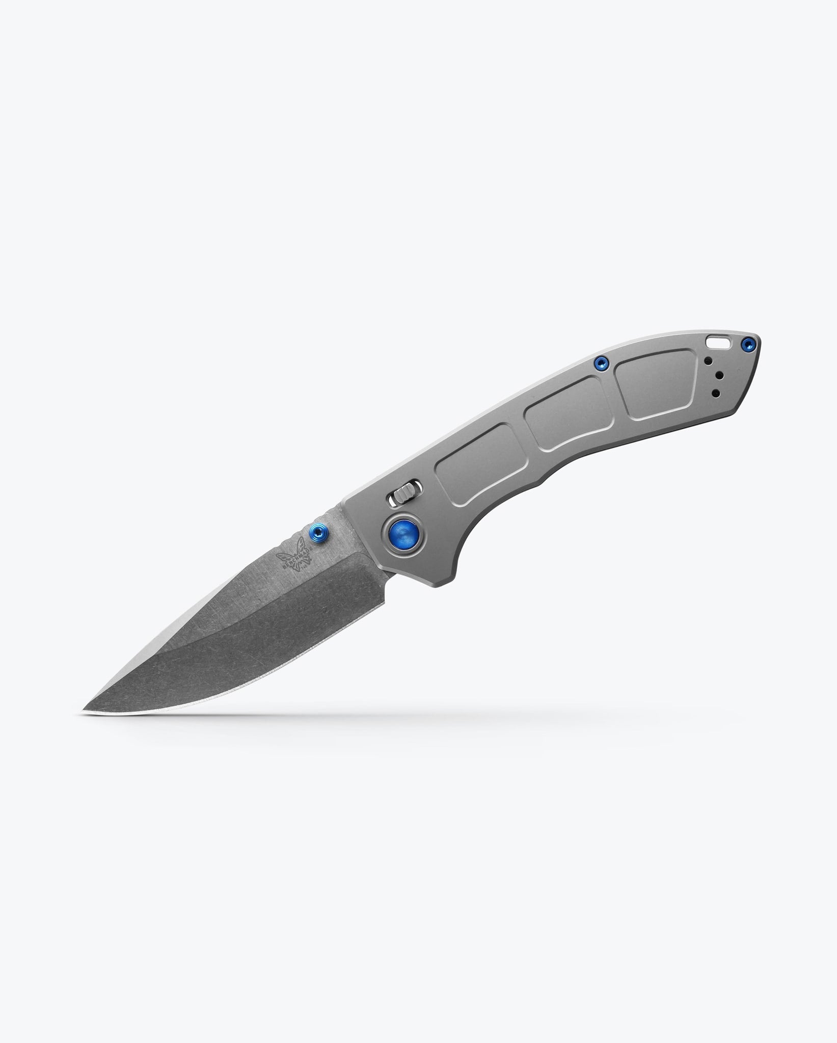 Benchmade Narrows 748 closed view showing slim gray titanium handle