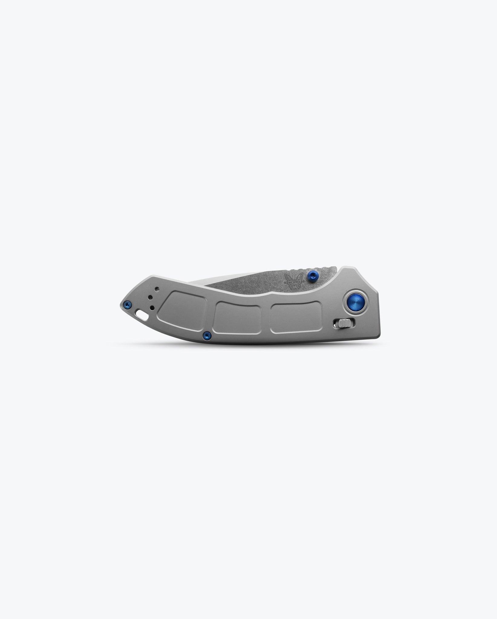 Benchmade Narrows 748 open position showing satin M390 drop-point blade