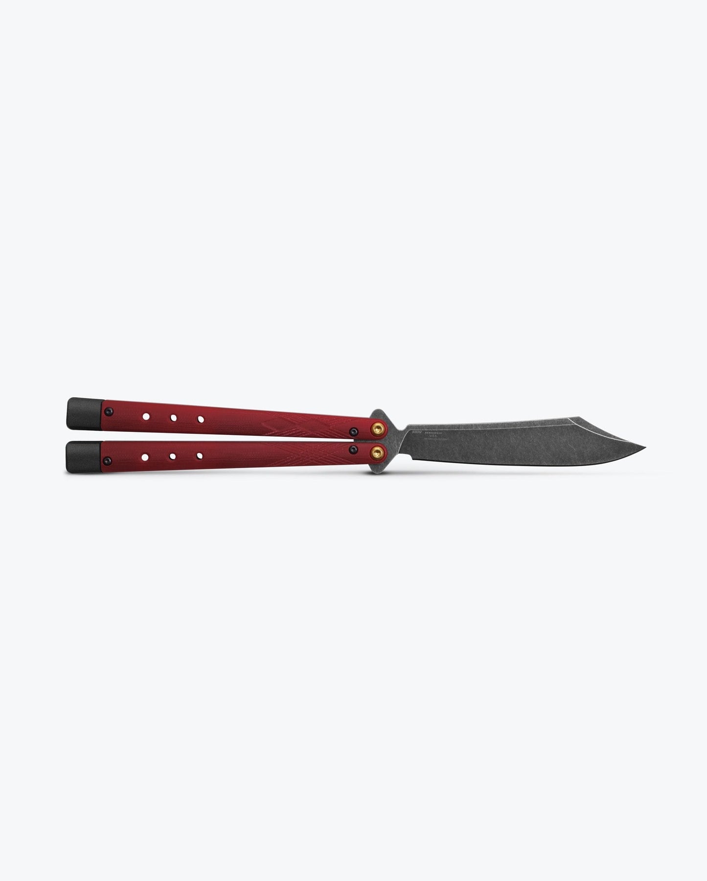 Benchmade Necron 99BK-1 blade detail – DLC battlewash CPM-S30V scimitar