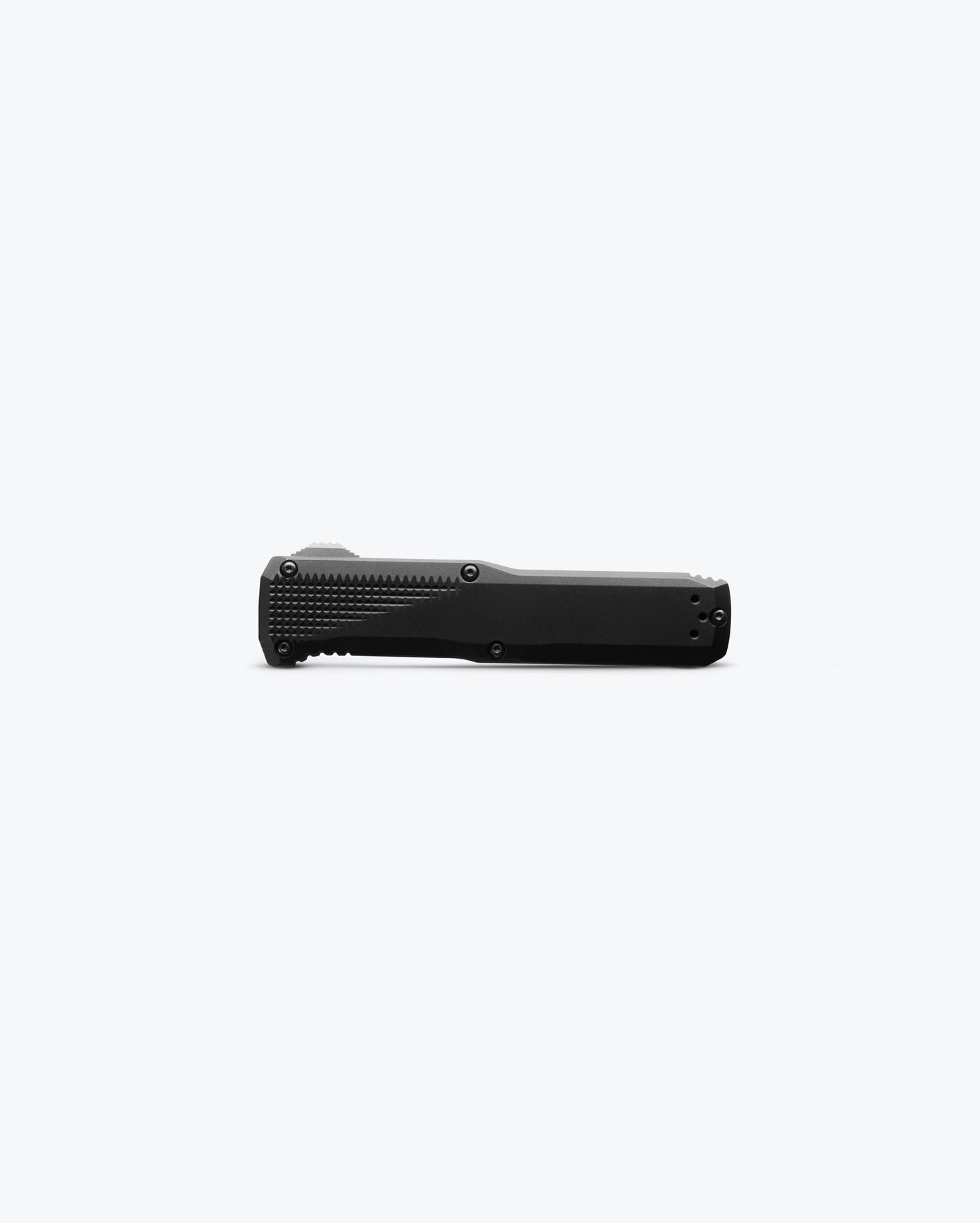 Benchmade Phaeton 4600DLC closed view, black 6061-T6 aluminum handle