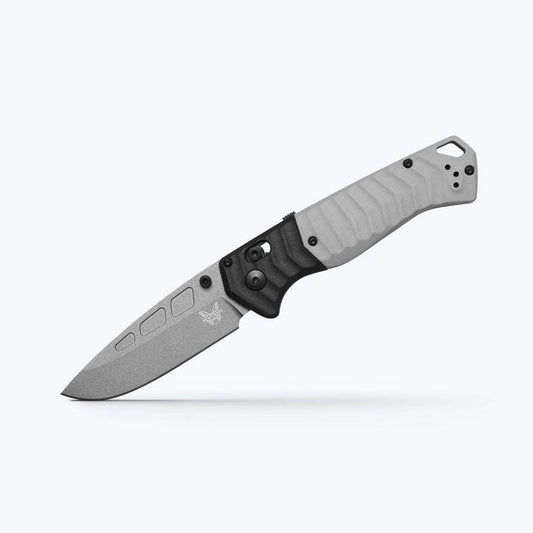 Benchmade PSK 593GY-02 front view, 3.44″ Elmax drop point folding knife