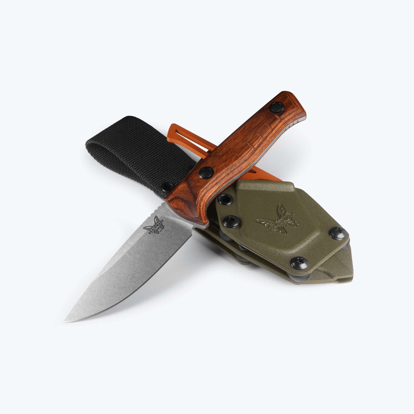 Benchmade SlipRidge Fixed Combo 15650 – 3.7" MagnaCut Drop-Point Fixed Blade with Dark Stabilized Wood & Gut Hook