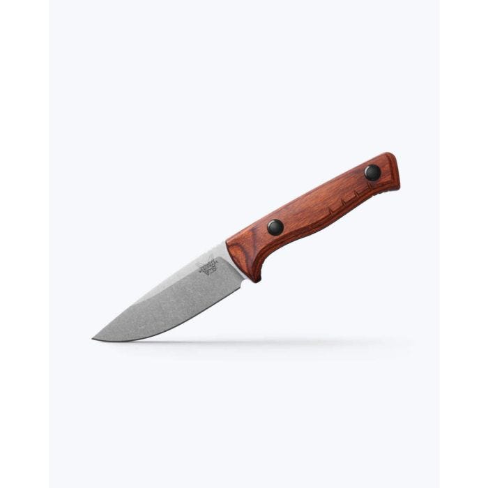 Benchmade SlipRidge Fixed Combo 15650 – 3.7" MagnaCut Drop-Point Fixed Blade with Dark Stabilized Wood & Gut Hook
