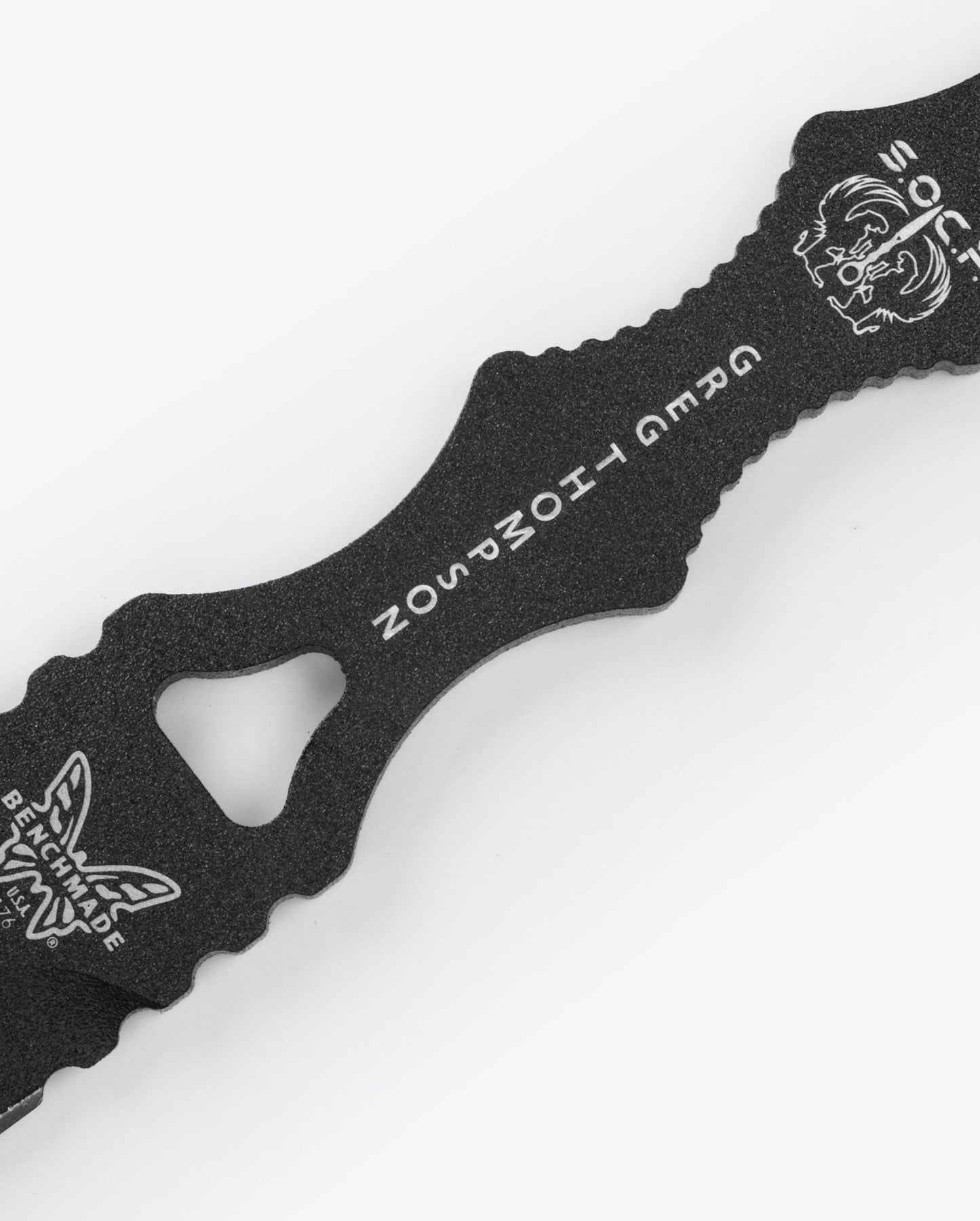 Benchmade SOCP Dagger 176BKSN blade detail - black coated 440C double-edge dagger
