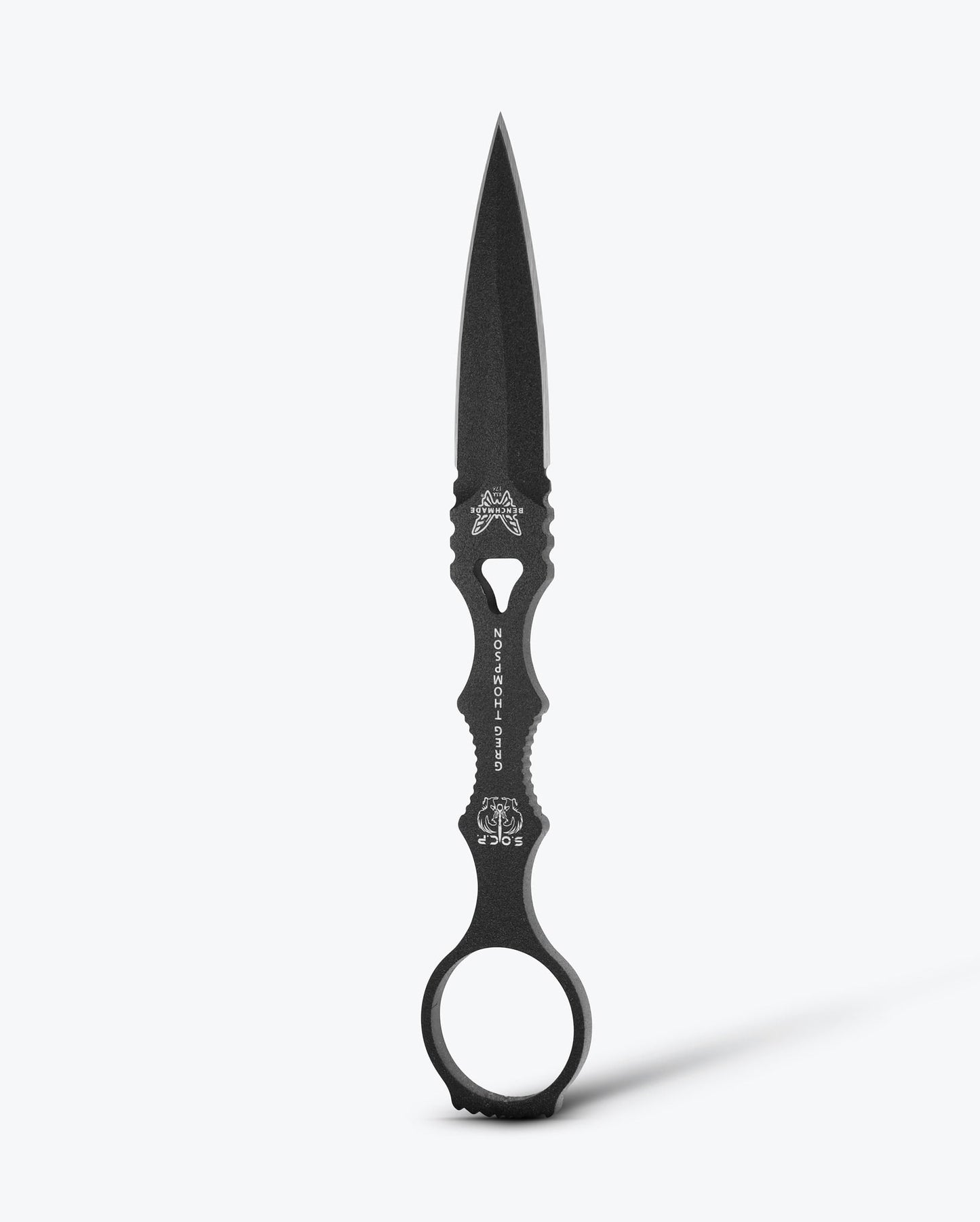 Benchmade SOCP Dagger 176BKSN front view - 3.22" 440C double-edge dagger tactical fixed blade knife