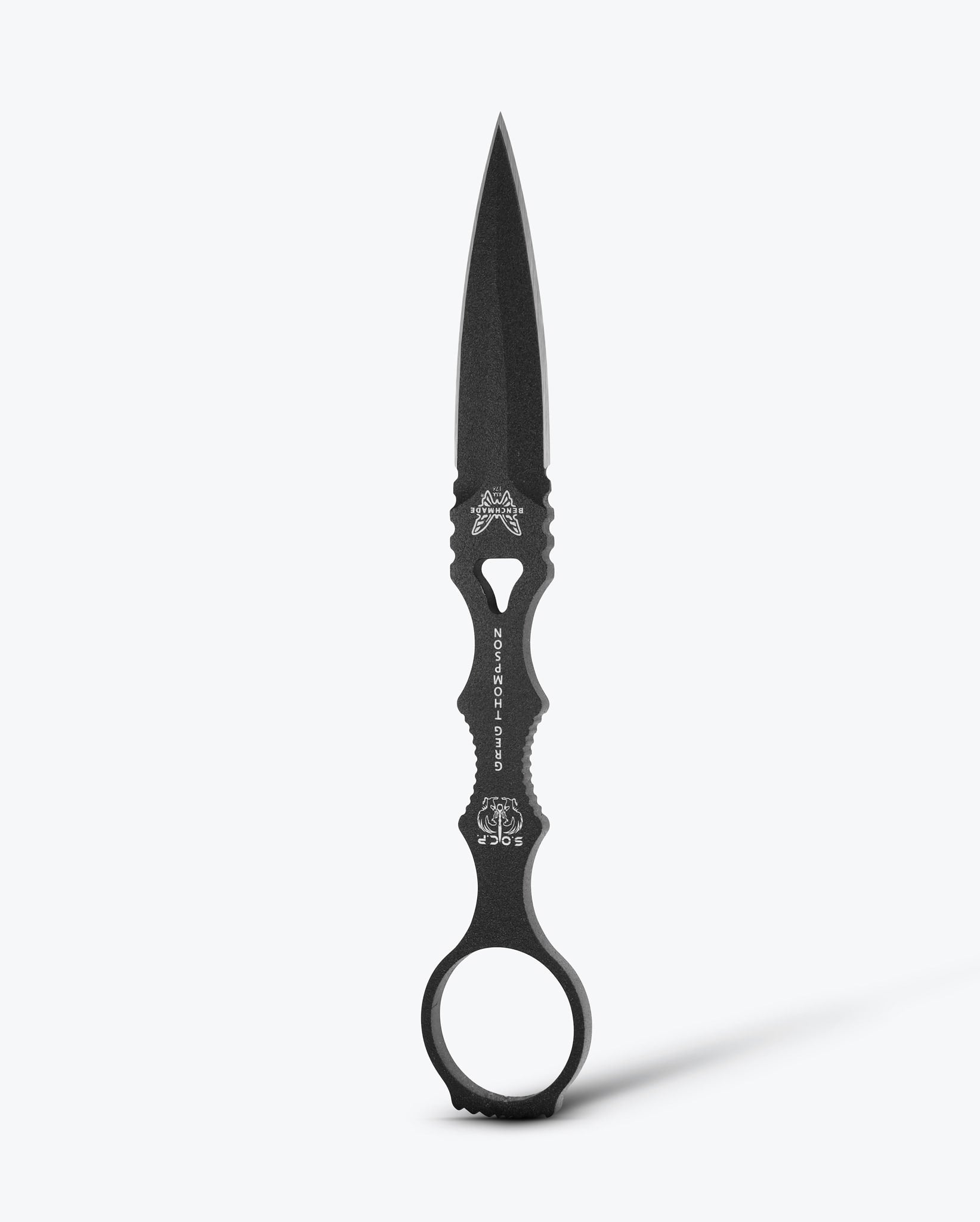 Benchmade SOCP Dagger 176BKSN front view - 3.22" 440C double-edge dagger tactical fixed blade knife