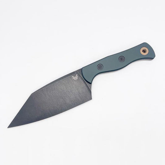 Benchmade Station Knife 4010BK-2501 Limited Edition front view – 5.9″ CPM-154 DLC clip point kitchen knife, green aluminum