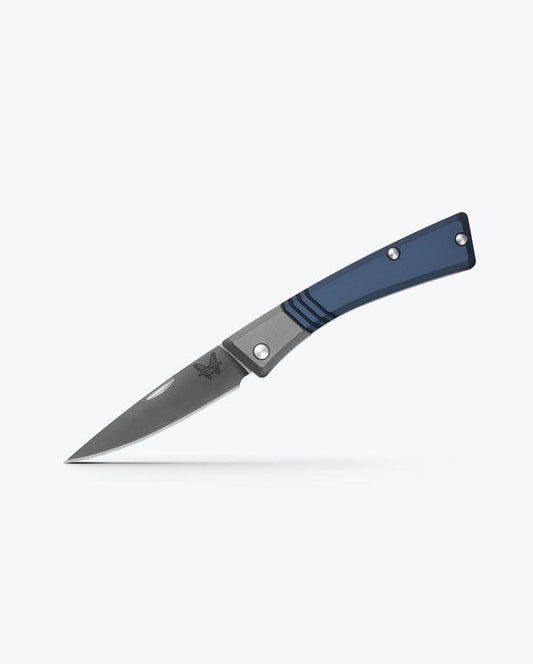 Benchmade Successorâ„¢ 315 â€“ 2.56" M390 Drop Point Blade â€“ Crater Blue & Ash Gray Aluminum Handle â€“ Slip Joint Folder
