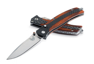 Benchmade Megumi 482 gentleman's folding knife with CPM-S30V clip point blade and cocobolo carbon fiber handle