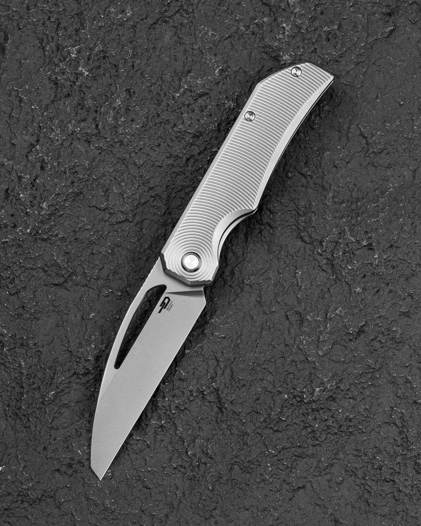 Bestech Mini Taipan BT2603A – 3.25" MC Blade Folding Knife with Bead Blast Stonewashed Titanium Handle
