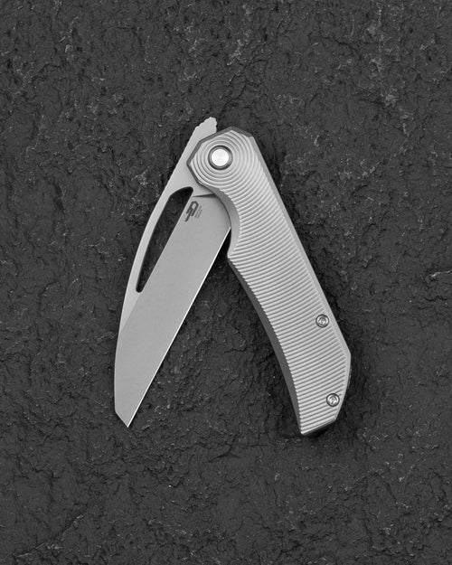 Bestech Mini Taipan BT2603A – 3.25" MC Blade Folding Knife with Bead Blast Stonewashed Titanium Handle