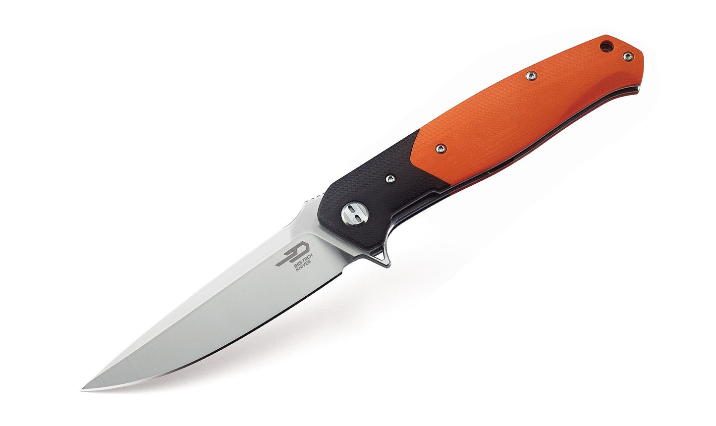 Bestech SWORDFISH BG03C orange G10 handle – black & orange G10 scales, liner lock, steel clip