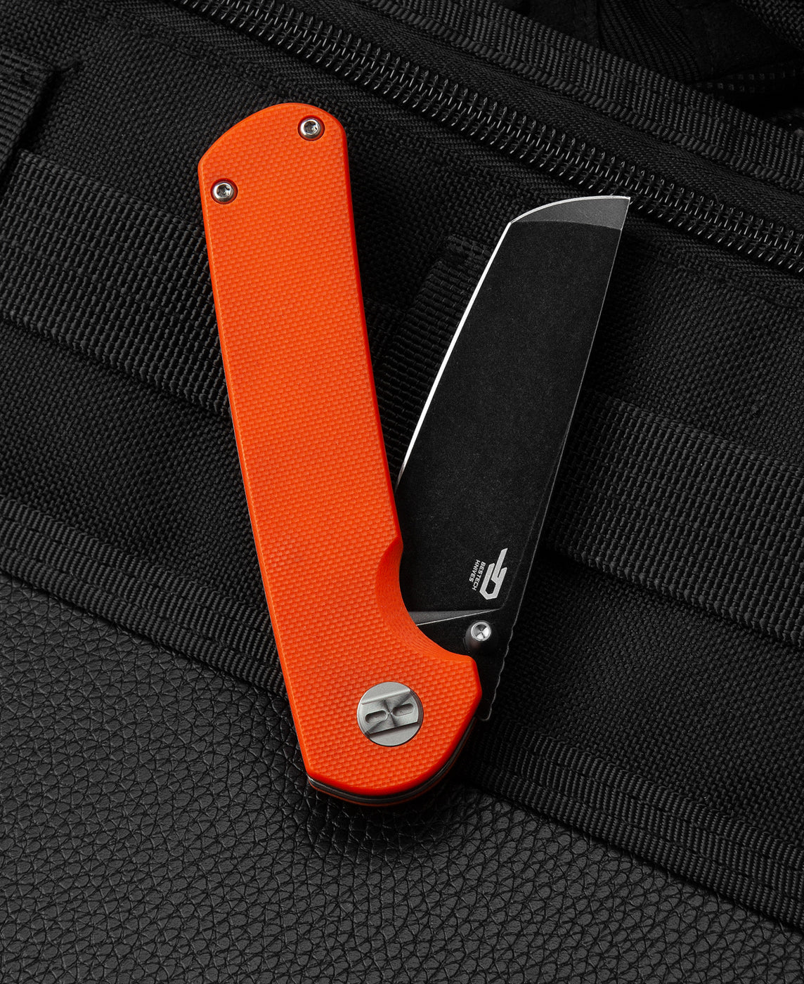 Bestech SLEDGEHAMMER BG31A-2 blade detail – D2 black stonewash finish, 3 inch compact blade