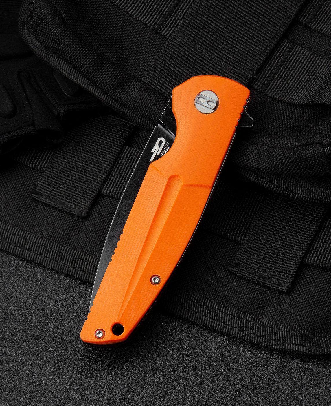 Bestech FIN BG34B-3 spine detail – 0.138 inch blade thickness, black stonewash finish