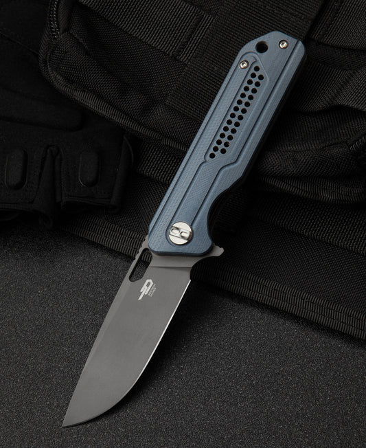 Bestech CIRCUIT BG35B-2 front view – 3.23 inch K110 grey PVD blade, grey G10 handle
