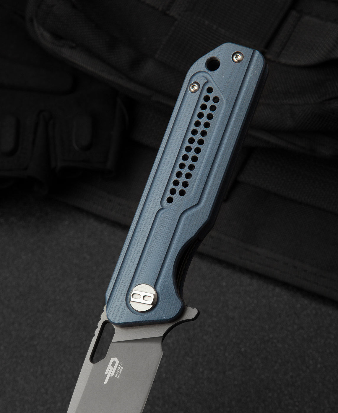 Bestech CIRCUIT BG35B-2 grey PVD blade – K110 Böhler tool steel with grey PVD coating