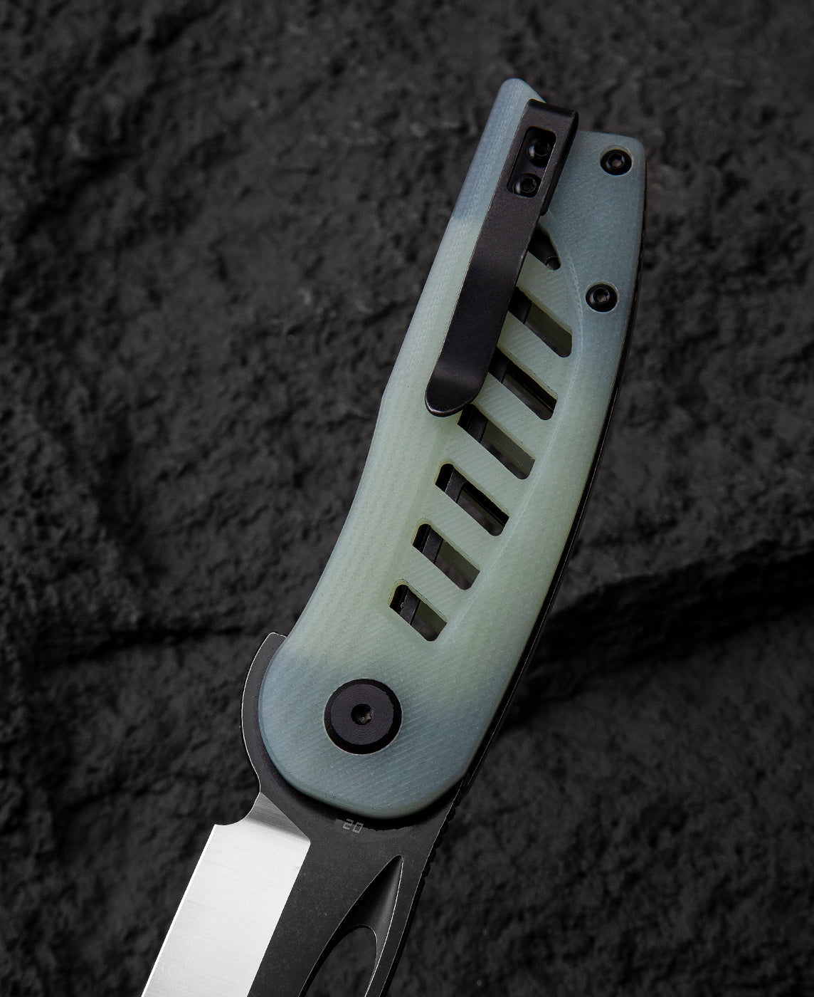 Bestech EXPLORER BG37C transparent G10 handle – see-through scales revealing internal construction
