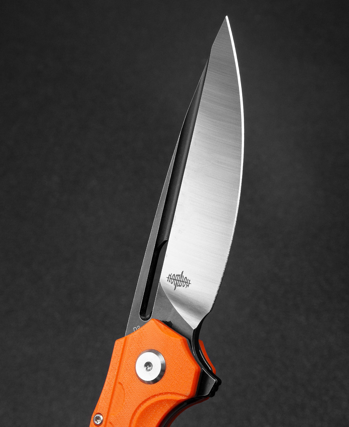 Bestech ORNETTA BG50C orange G10 detail – glass-fiber reinforced handle with textured grip surface