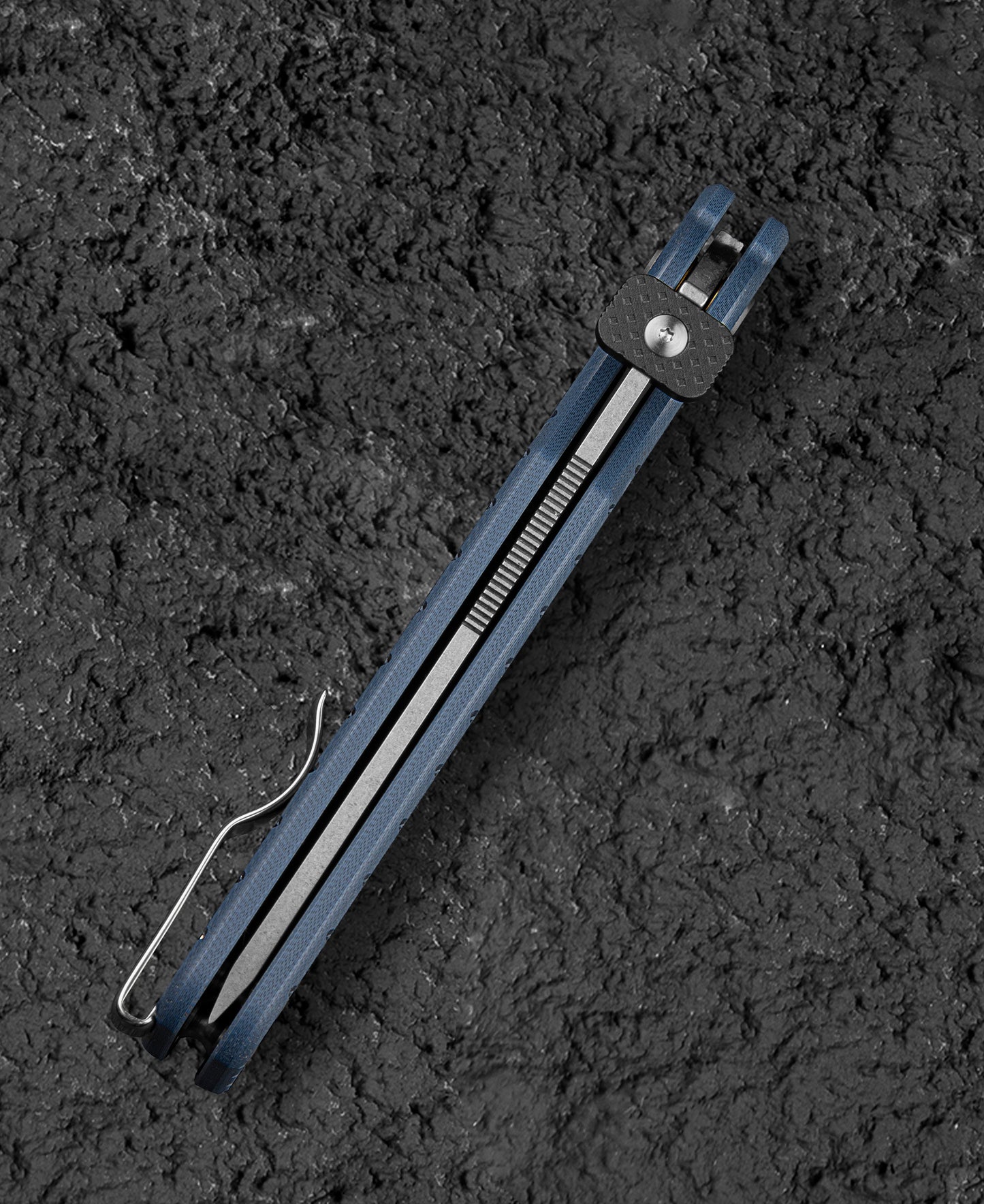Bestech Glok BG55B blade detail – 14C28N Satin drop point edge