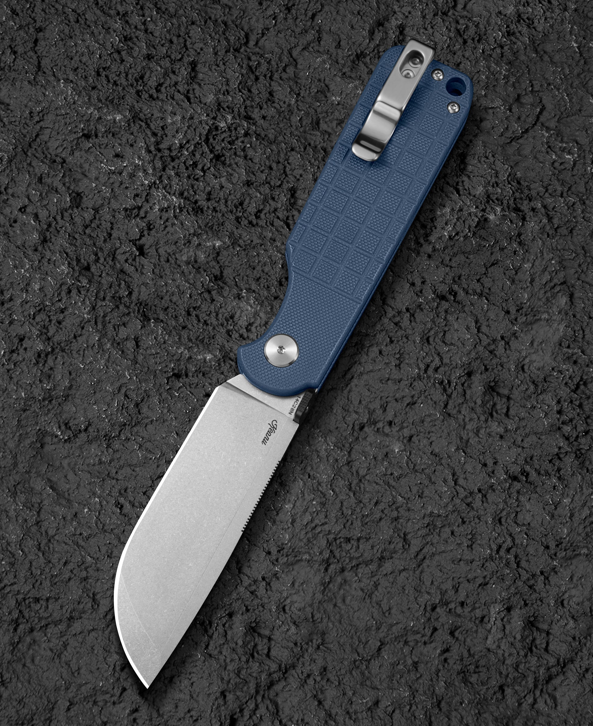 Bestech Glok BG55B closed view – Grey G10 handle, Button Lock folding knife
