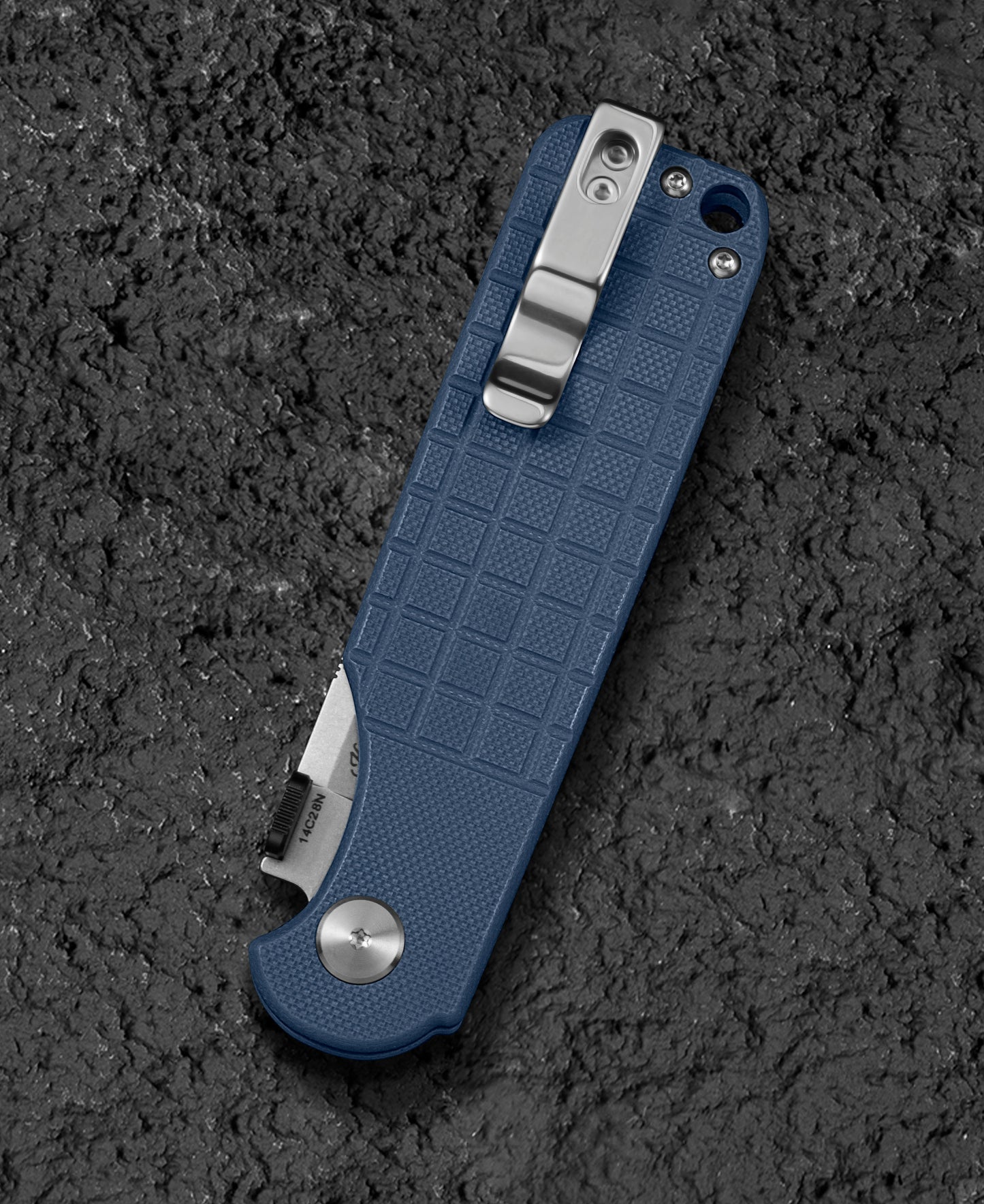 Bestech Glok BG55B Grey G10 scales – handle texture and color detail