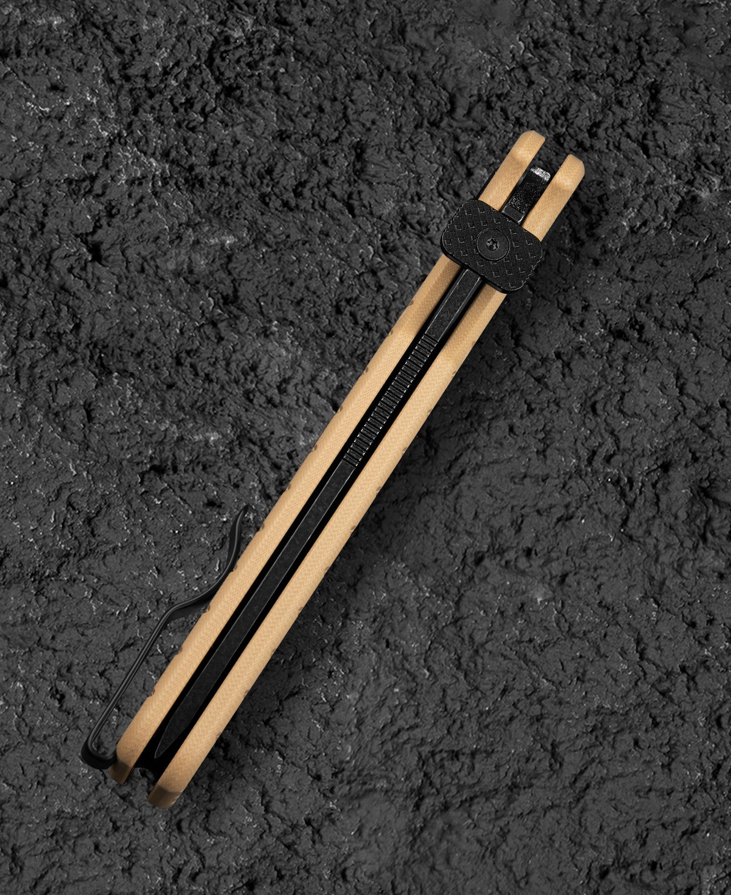 Bestech Glok BG55C blade detail – 14C28N Satin drop point edge