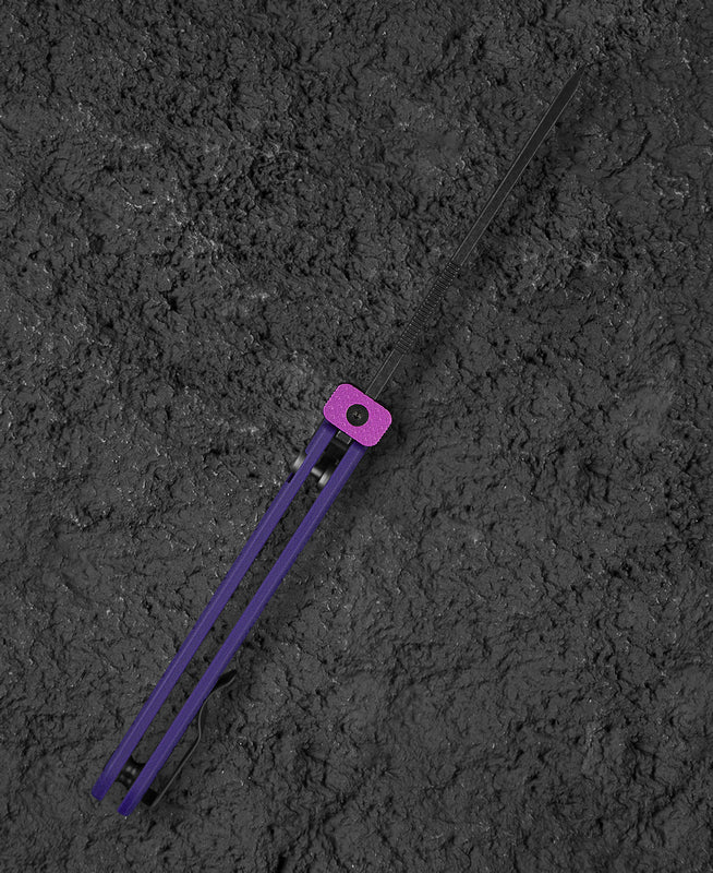 Bestech Glok BG55D open position – 3.54" Satin blade deployed, Purple G10
