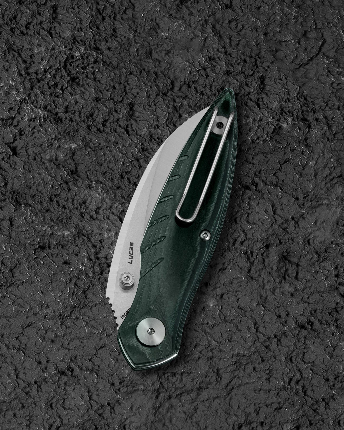 Bestech Mantidae BG60E blade detail – 14C28N satin+stonewash finish, 2.94" blade length