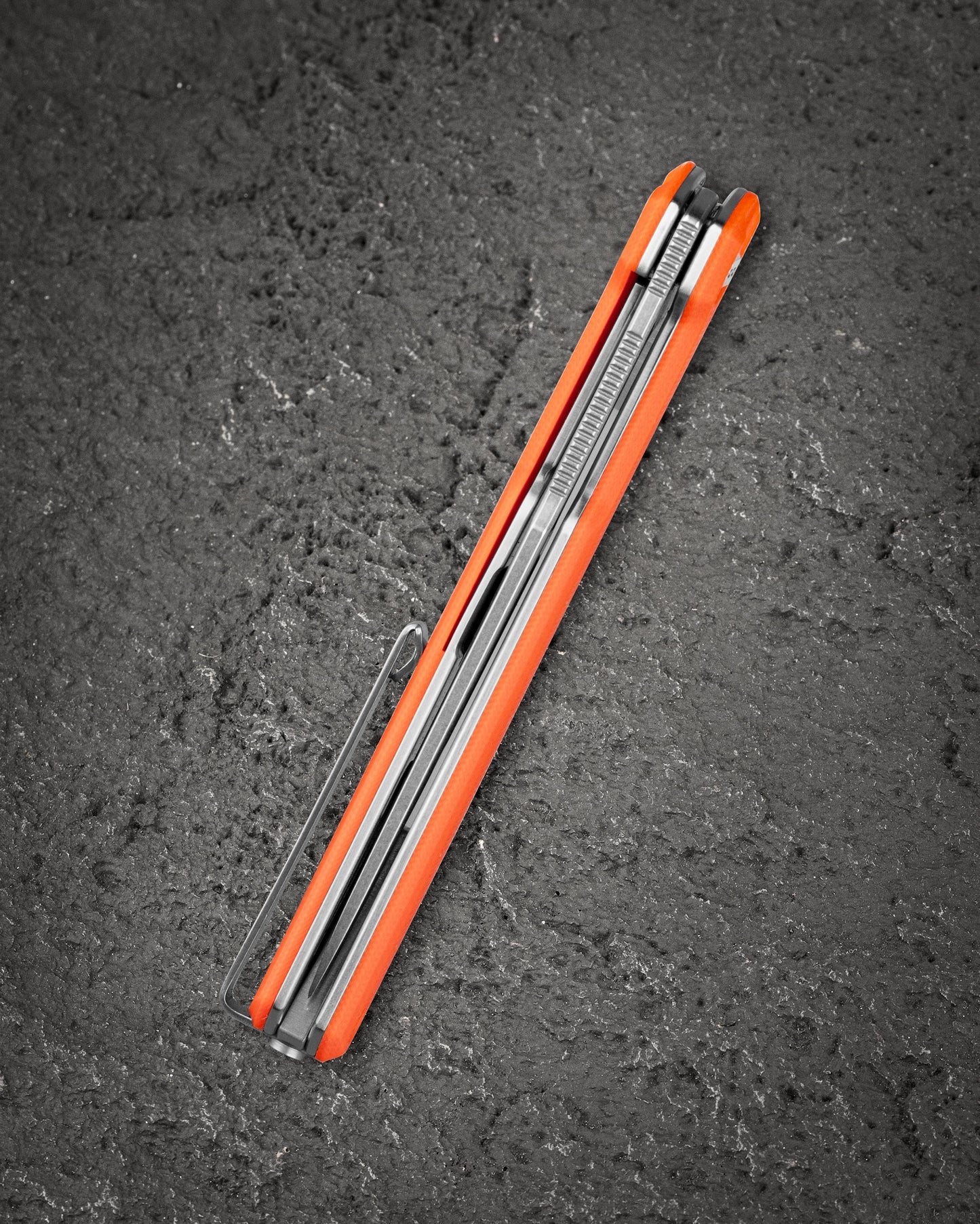 Bestech Duoz BG65B Orange G10 scales – textured grip, flipper tab
