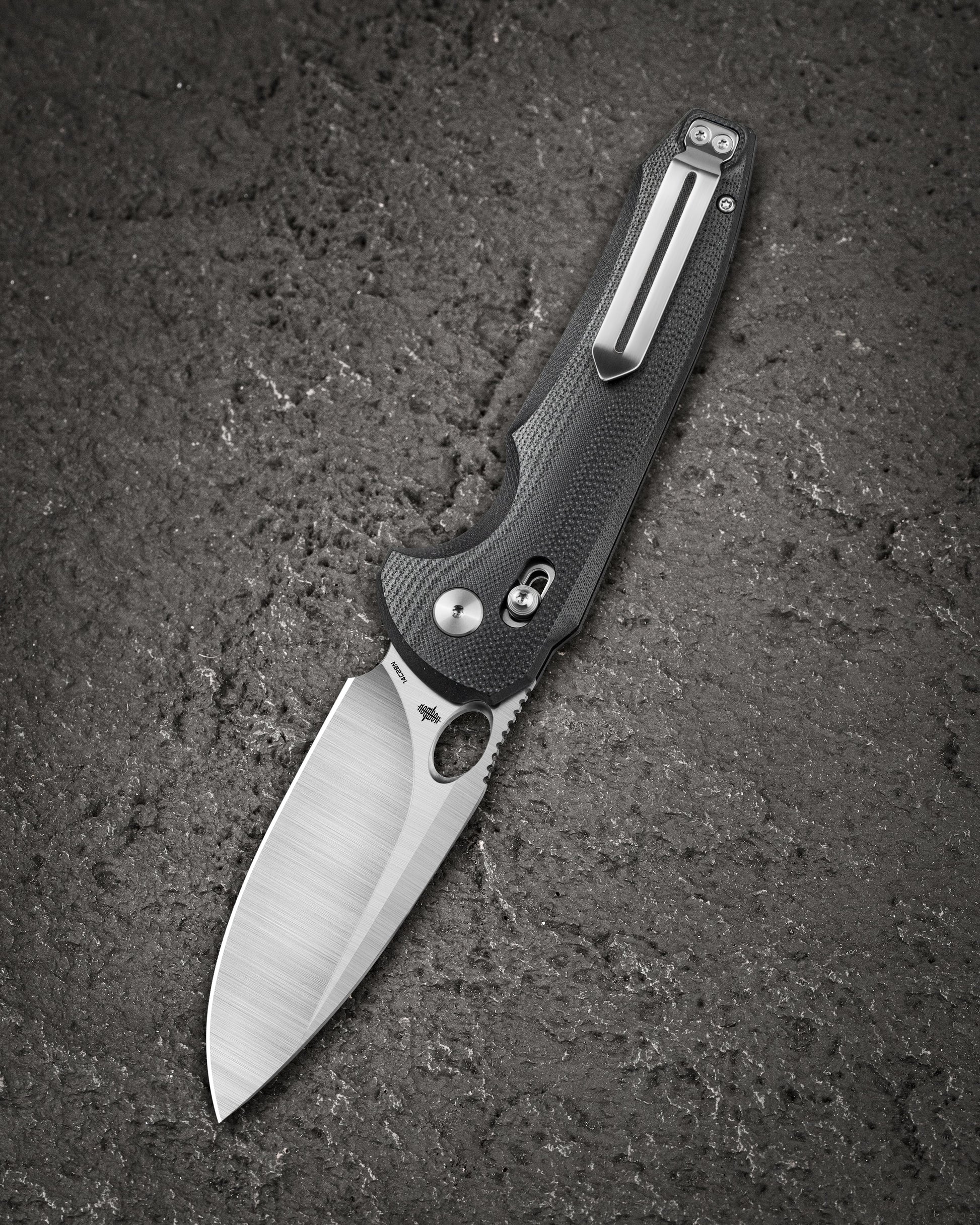 Bestech Noctar BG66A closed view – 5.15″ closed, Black G10 handle, Bar Lock