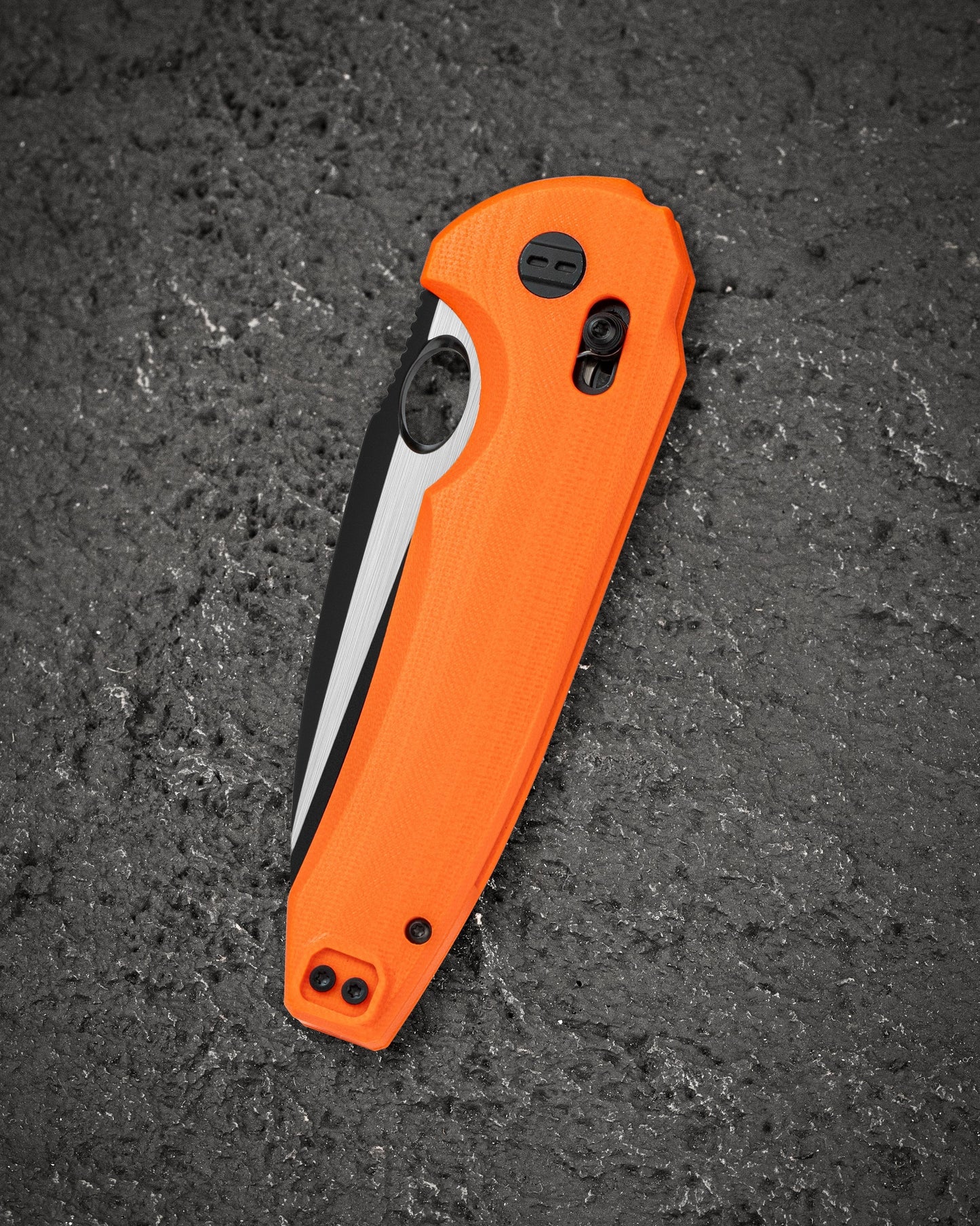 Bestech Noctar BG66D blade detail – 14C28N Black PVD Horizontal Satin two-tone finish