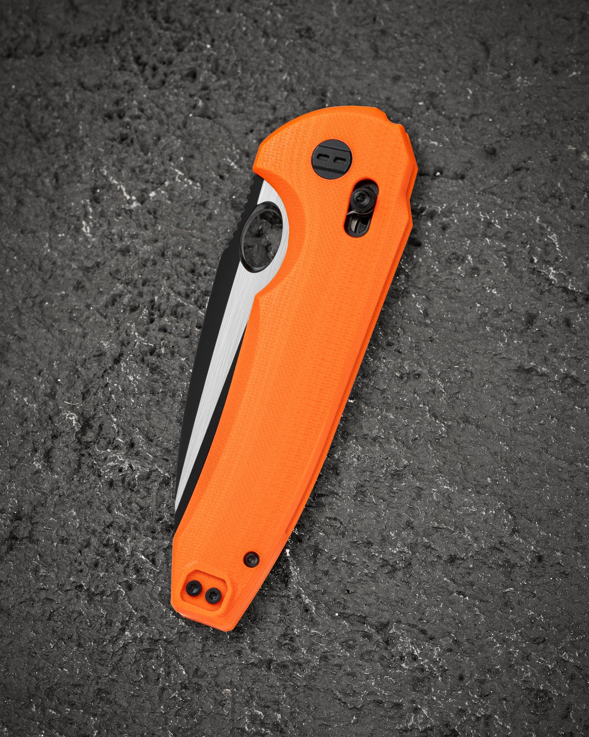Bestech Noctar BG66D blade detail – 14C28N Black PVD Horizontal Satin two-tone finish