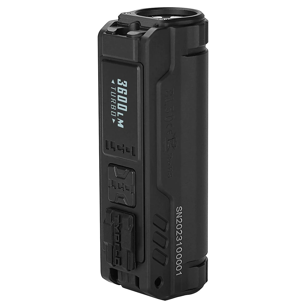 Imalent BL50 Black front view – 3600 lumen LED and UV EDC flashlight