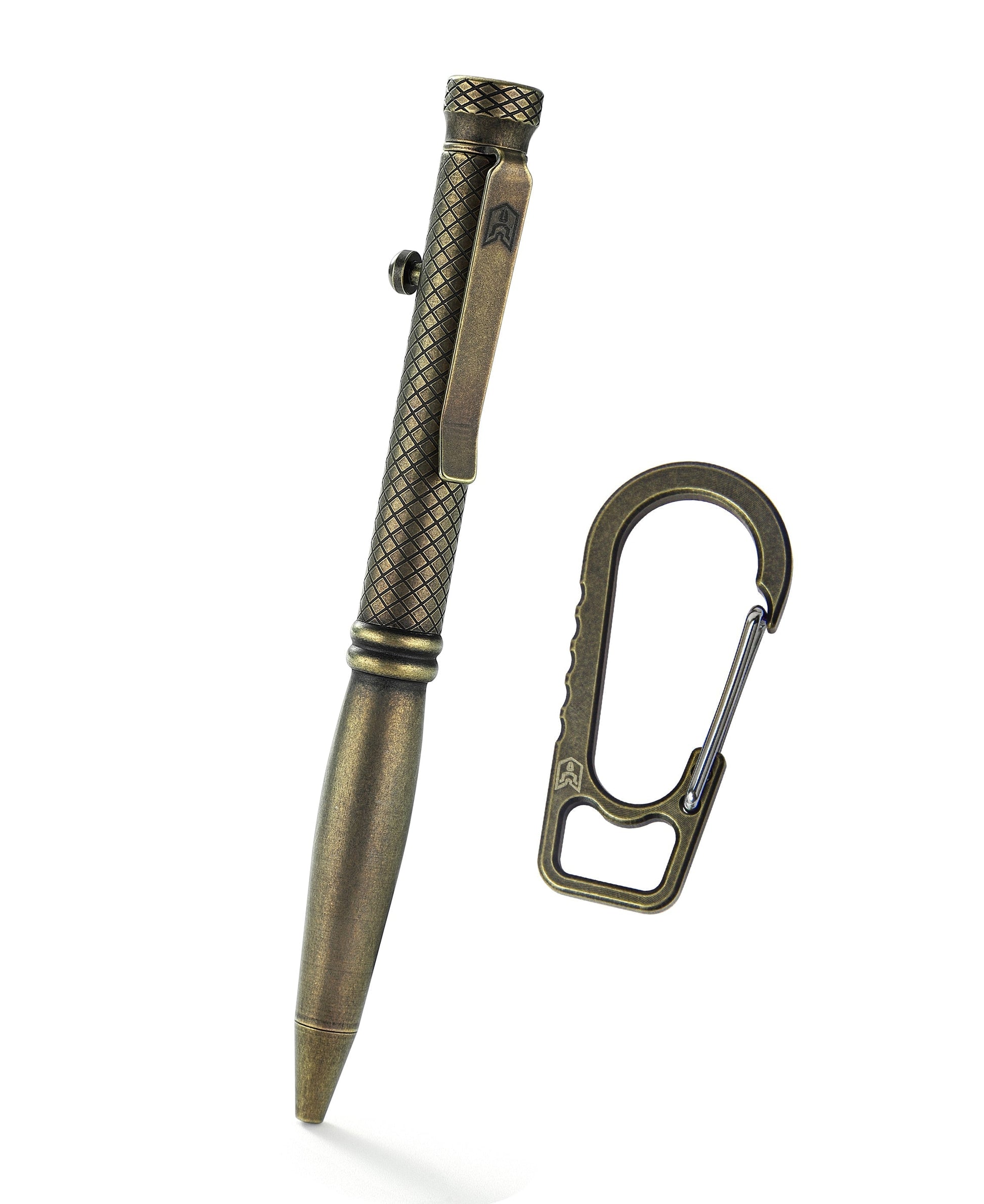Bestechman Scribe BM16E carabiner detail – 2.13" titanium carabiner, bronze stonewash finish