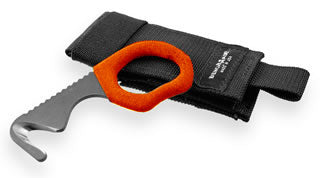 Benchmade 7 Hook 7BLKW-ORG front view – 0.50" 440C rescue hook strap cutter with orange handle