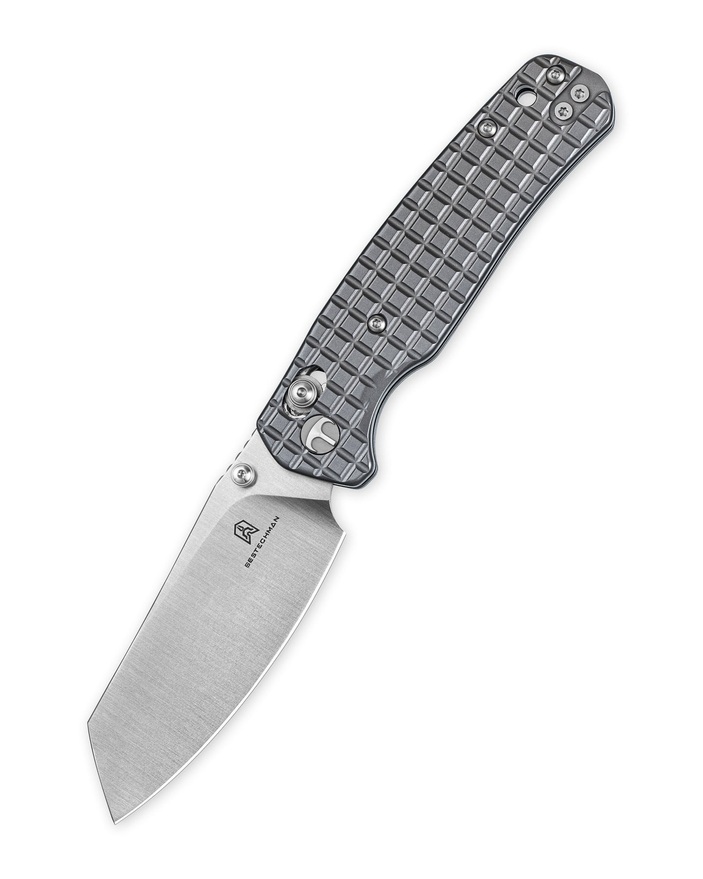 Bestechman Cicada's Wing BMK06-S-1 closed view – 3.15" 10Cr15MoV Satin, Stainless Steel Grey PVD, B-Lock