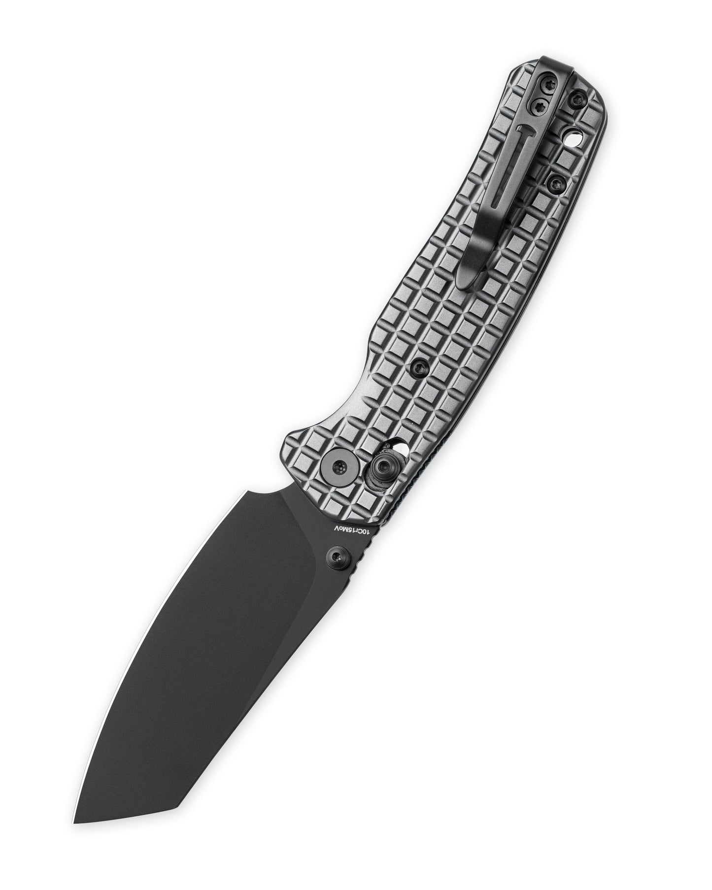 Bestechman Cicada's Wing BMK06-S-2 open position – 3.15" 10Cr15MoV Black PVD, Stainless Steel Grey PVD, B-Lock