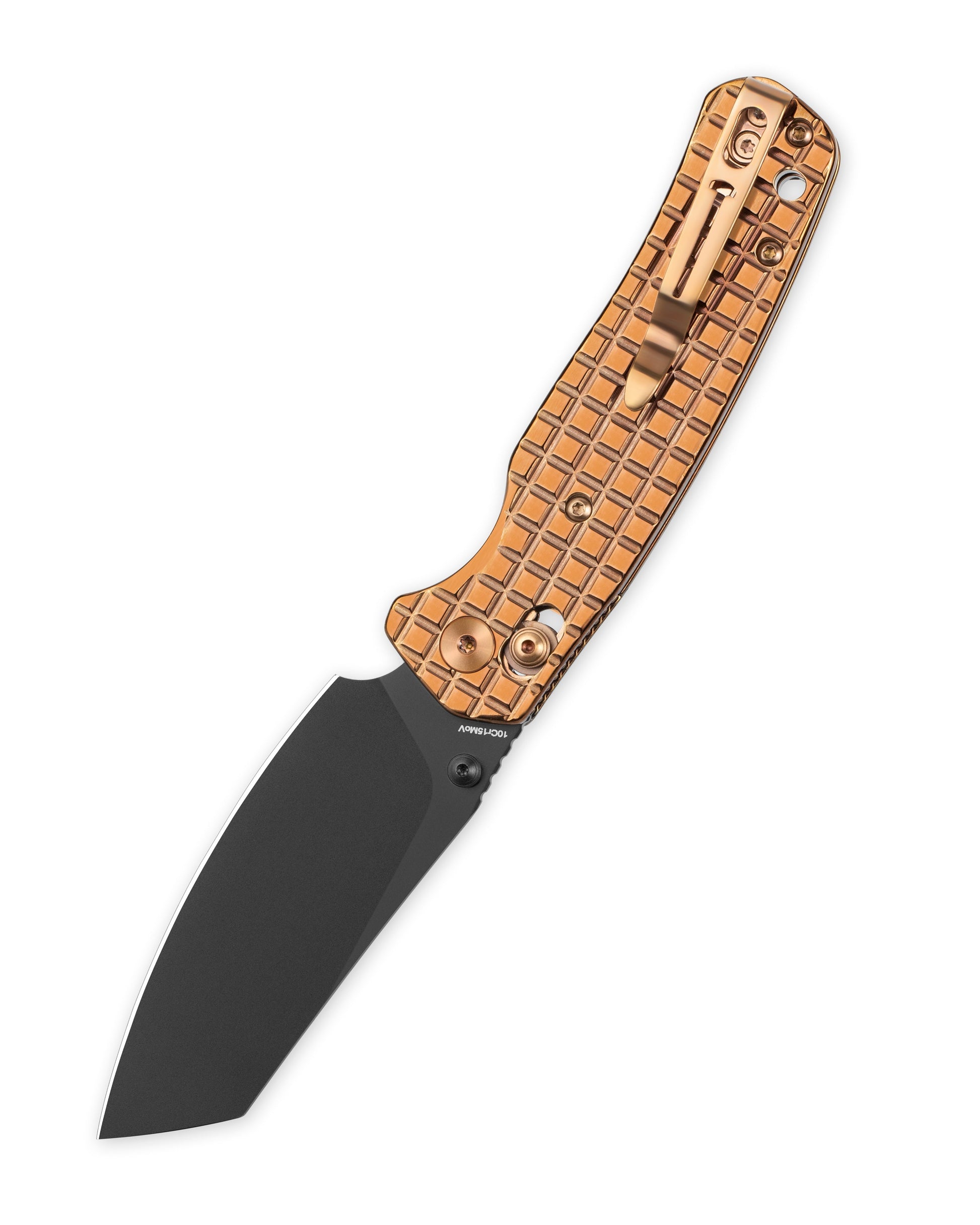 Bestechman Cicada's Wing BMK06-S-4 open position – 3.15" 10Cr15MoV Black PVD, Stainless Steel Bronze PVD, B-Lock
